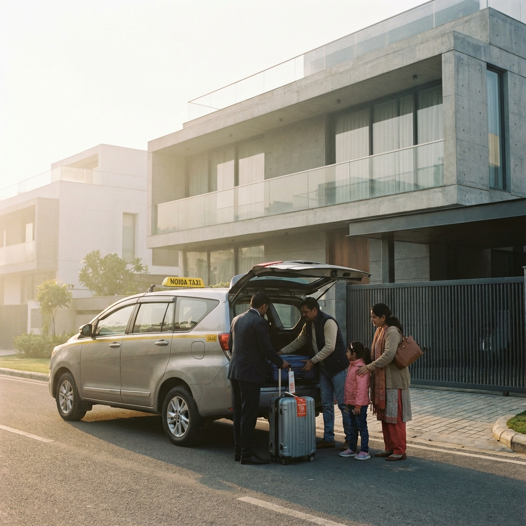 Family booking Airport Taxi in Noida